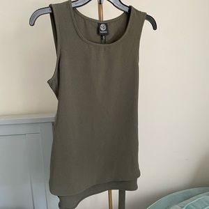 Babeau Size XS Olive Tank Blouse with Tie